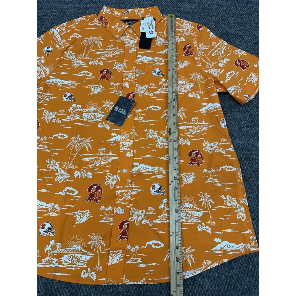 Tampa Bay Buccaneers Reyn Spooner Mens Large Throwback Creamsicle Hawaiian Shirt - Picture 8 of 9